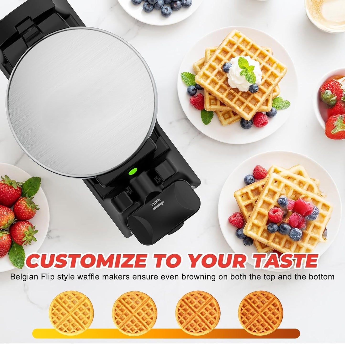 Waffle Maker, 1400W Waffle Maker
