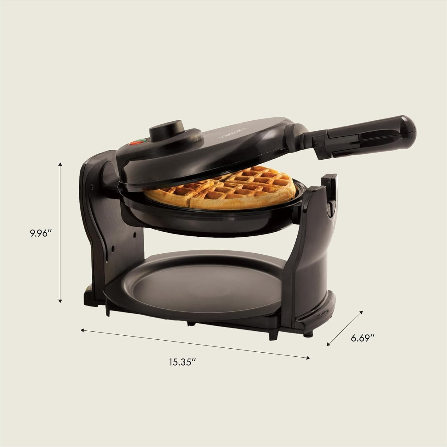 Classic Rotating Belgian Waffle Maker with Nonstick Plates, Removable Drip Tray, Adjustable Browning Control and Cool Touch Handles,