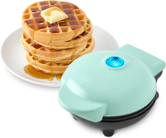 Mini Waffle Maker- Compact Electric Iron for Creative Homemade Treats