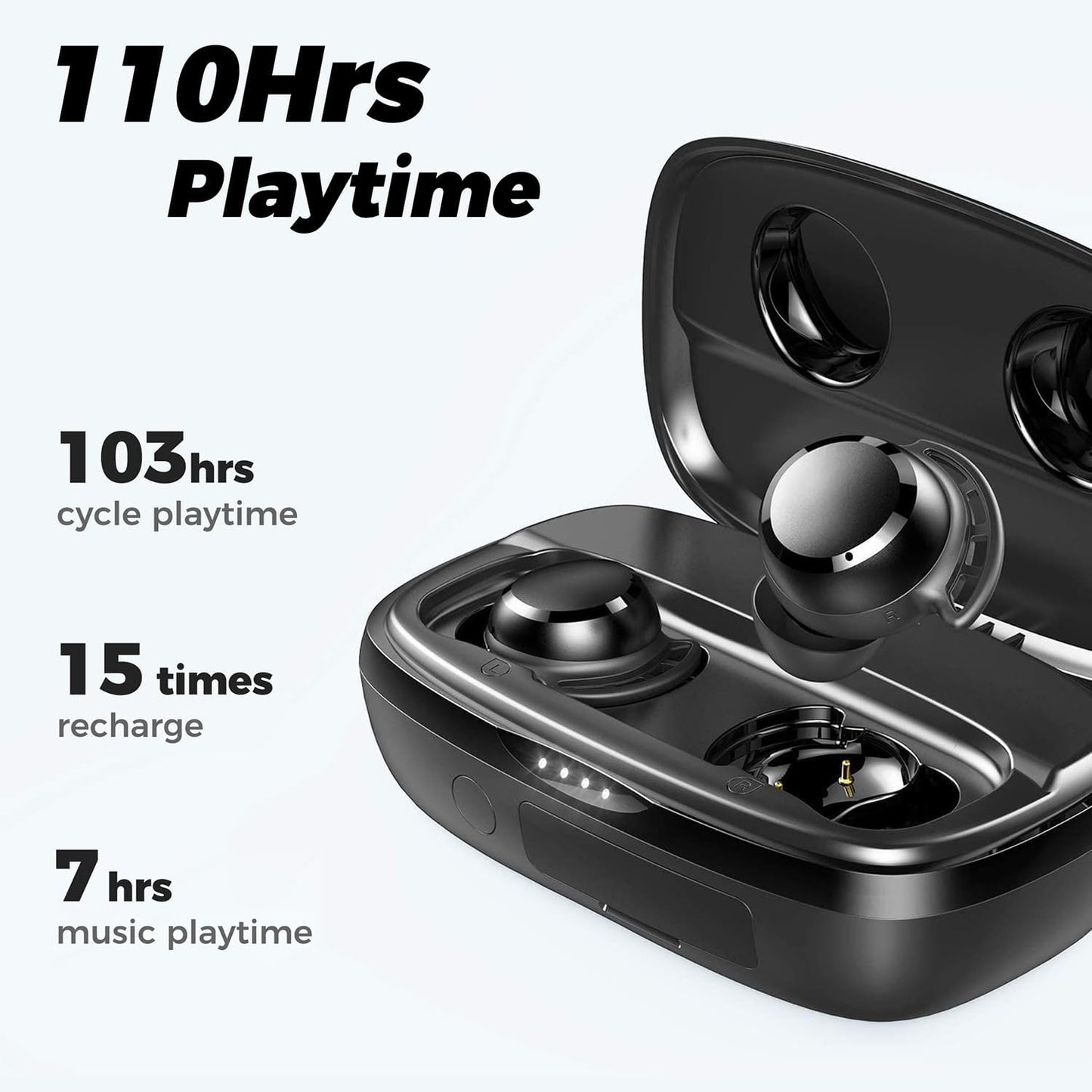 Wireless Earbuds, 110H Playtime Bluetooth