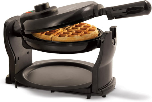 Classic Rotating Belgian Waffle Maker with Nonstick Plates, Removable Drip Tray, Adjustable Browning Control and Cool Touch Handles,