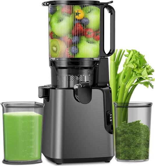 Juicer Machines with 5.8" Large Feed Chute, Cold Press Juicer for Whole Vegetables and Fruits 400W,Slow Juicer Cold Press