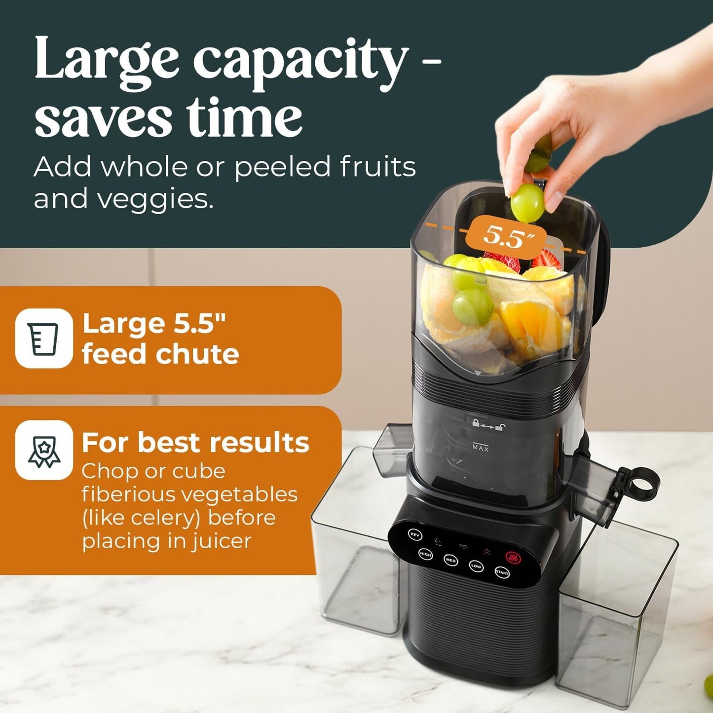Cold Press Juicer Machine | Powerful Wide Chute Slow