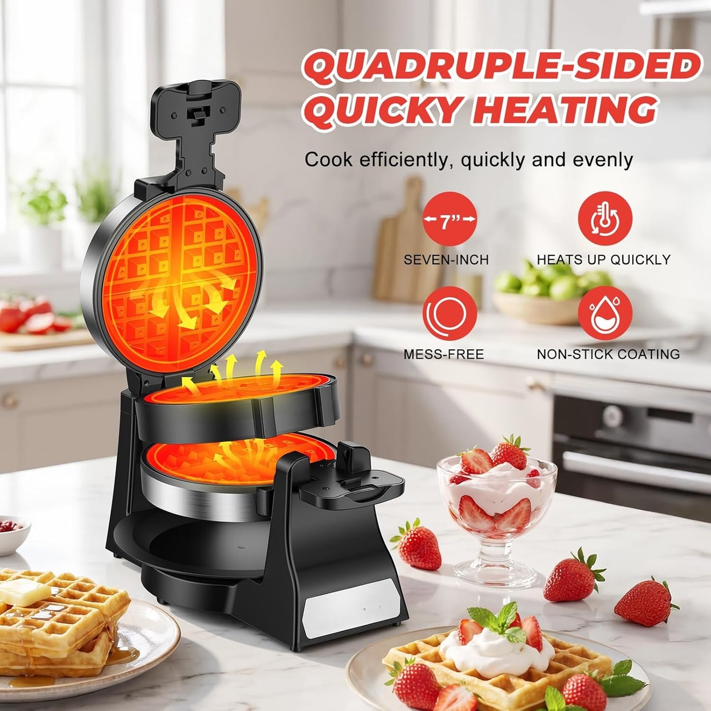Waffle Maker, 1400W Waffle Maker