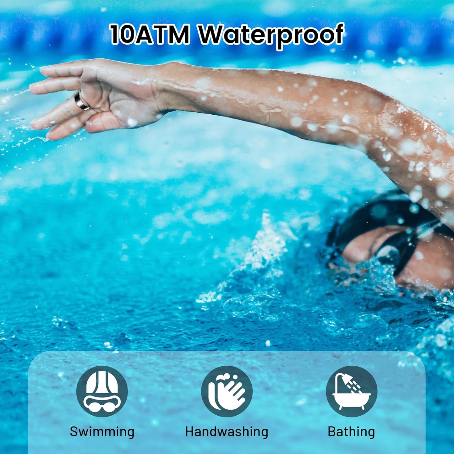 Smart Ring for Women & Men, Smart Ring Health Tracker, Heart Rate Monitor Sleep Ring, Waterproof Fitness Ring