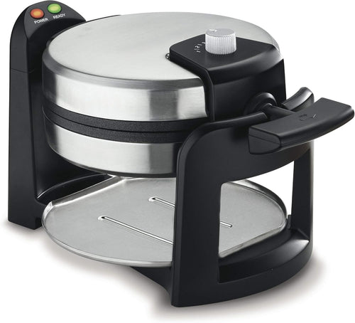 Round Flip Belgian Waffle Maker,  1 inch thick