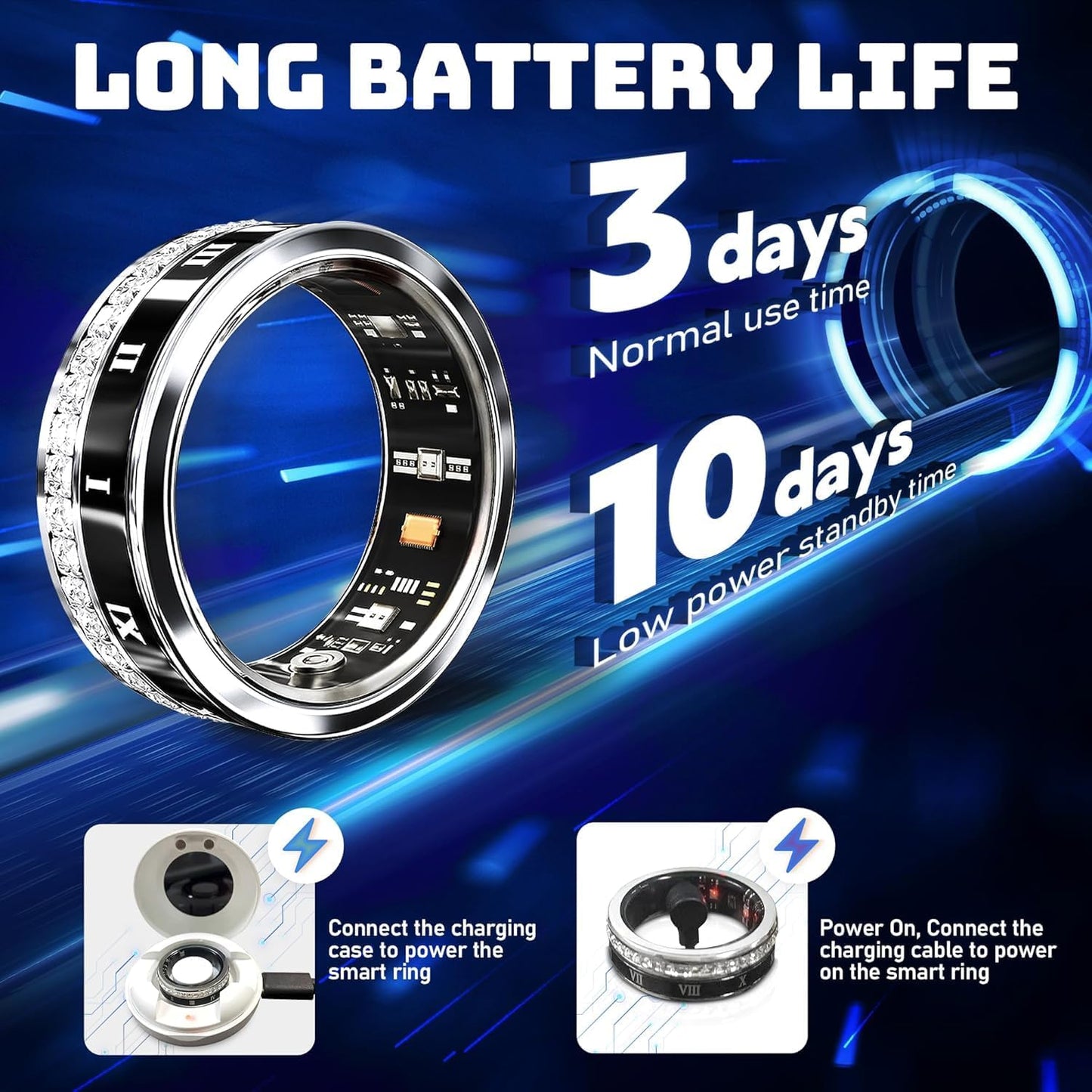 Smart Ring for Women & Men | IP68 Waterproof Fitness Tracker