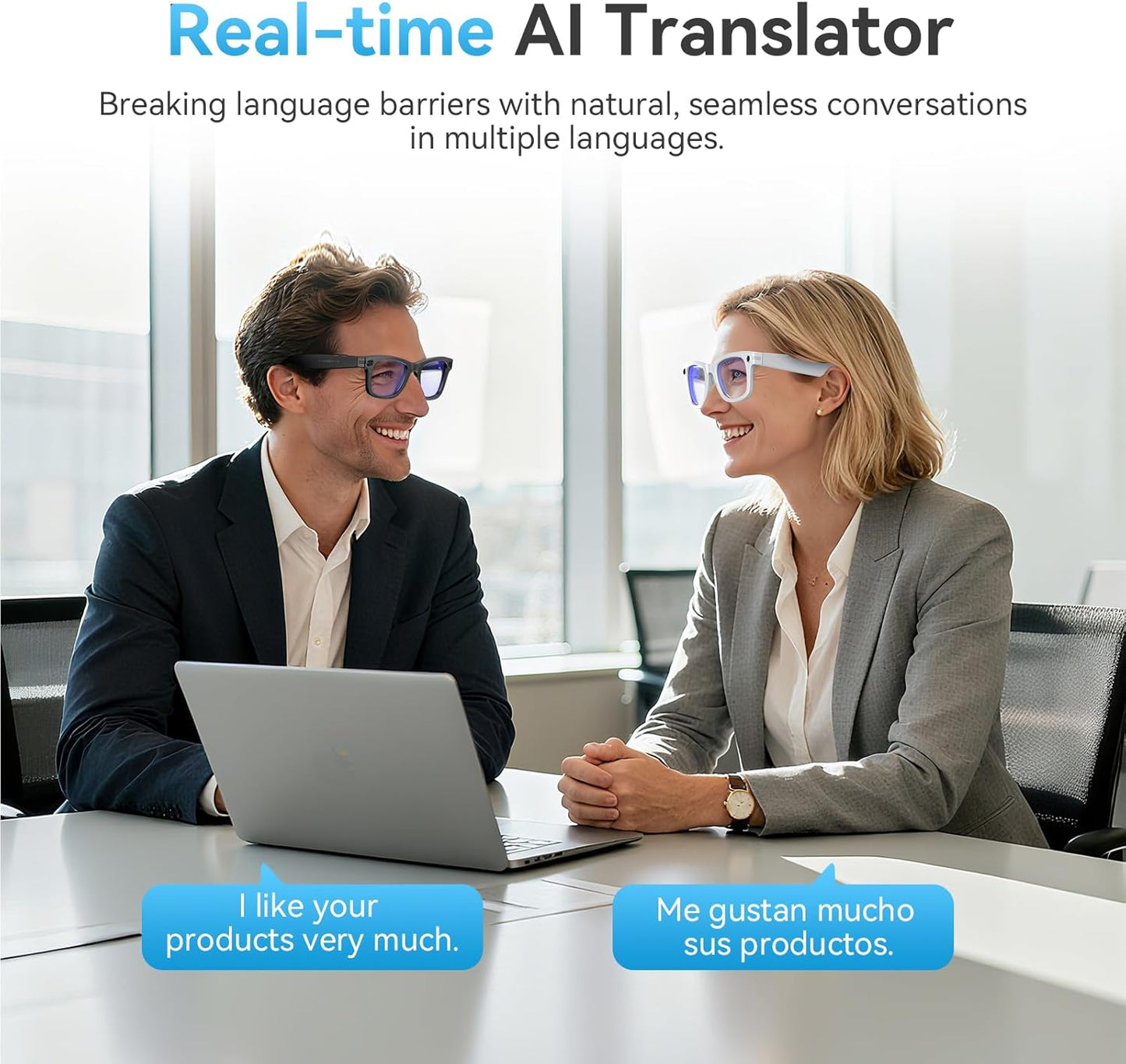 AI Smart Glasses with Camera and Bluetooth