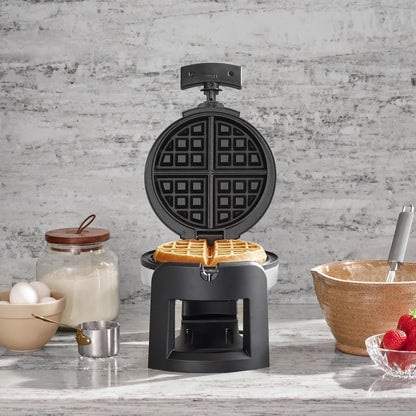 Round Flip Belgian Waffle Maker,  1 inch thick